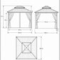 10x14 Ft Weatherproof Hardtop Aluminum Gazebo Roof