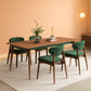 Green Upholstered Dining Chairs With Curved Backrest