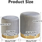 Round Storage Ottoman TwoPack Gray Velvet Upholstered