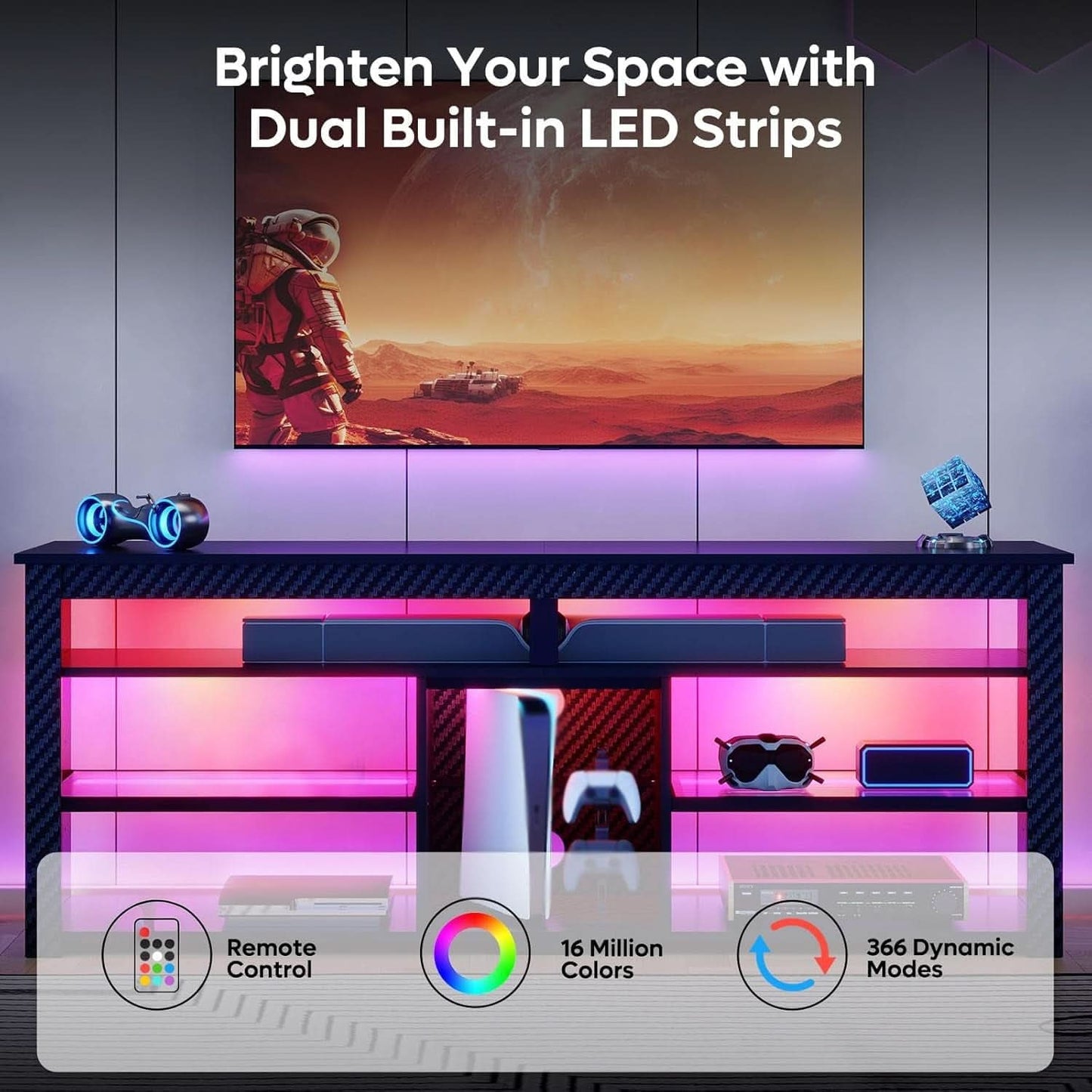 70 Inch Entertainment Center With RGB Illumination