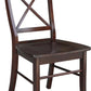 X Back Dining Chair In Java Finish With Solid Wood Seat