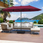 Fifteen Foot Burgundy Patio Umbrella With Base Included