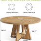 Round Dining Table 47 Inch For 4 To 6 With Wooden Pedestal