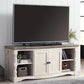 65 Inch Farmhouse TV Stand Timeless White Weathered