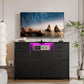 Charcoal Nine Drawer Wardrobe TV Stand With LED Lighting