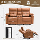 Power Recliner Loveseat With Console Yellowish Brown