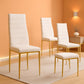 White Dining Chairs Set 4 GoldLegs Ergonomic Cushioned