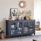 63Inch Navy Blue StorageUnit Sideboard Buffet Cabinet