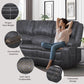 Grey 3 Seater Recliner Sofa Set With Removable Console For Living Room Comfort And Style