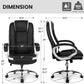 Ergonomic Black Leather Office Chair With Lumbar Support-2