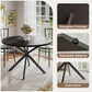 47.2 Inch Circular Dining Table Matte Black Finish