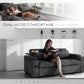 65Inch Grey Chenille Convertible Sleeper Sofa Table