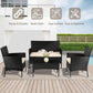 Outdoor Rattan 4 Piece Patio Furniture Conversation Set-3