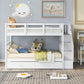 Twin Over Twin Bunk Bed With Stairs And Trundle White