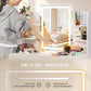 Executive White Vanity Desk Multicolored LED Mirror