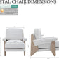 Ivory Chenille Accent Chair Solid Wood LivingRoomSet