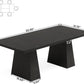 63-Inch Black Dining Table For 4 To 6 Guests For Kitchen And Dining