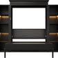 Queen Size Murphy Bed With Storage Cabinets And LED Lighting Black