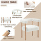 White Faux Sherpa Boucle Upholstered Dining Chairs