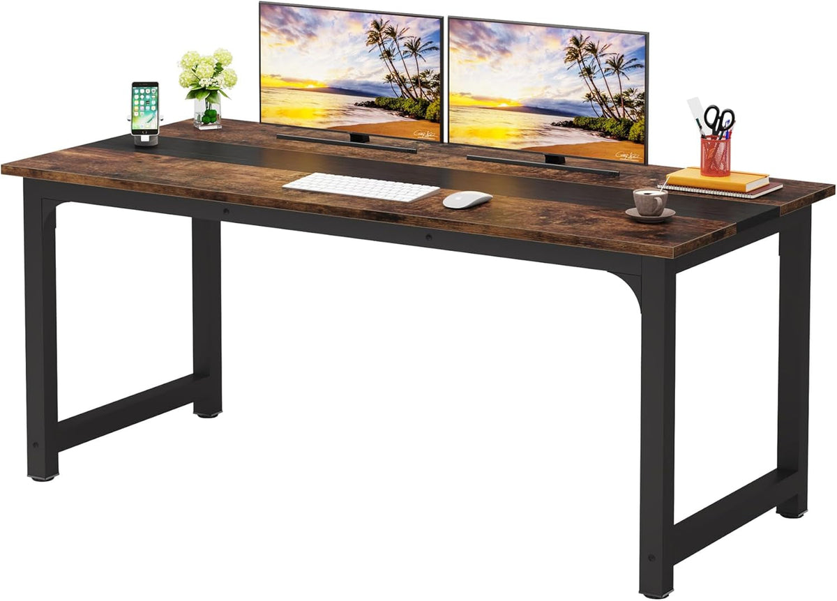 70.8 Inch Ergonomic Executive Office Desk Multimonitor