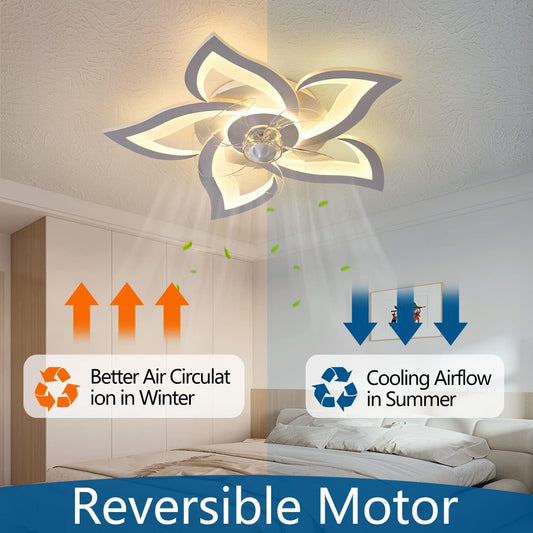 Twenty Four Inch White LED Reversible Ceiling Fan With Lights