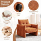 Taupe Sherpa Upholstered Accent Arm Chair Luxurious