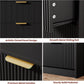 Multifunctional 59 Inches Wide Black Fluted Dresser