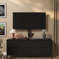 Black TV Entertainment Stand With Adjustable Mount