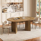 63 Inch Rustic Oval Dining Table With Metal Base Durable