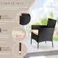 Outdoor Rattan 4 Piece Patio Furniture Conversation Set-4