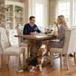 Beige Linen Tufted Wingback Upholstered Dining Chairs