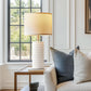 White Ceramic Table Lamps Gleaming Dimmable Twenty Inch Tall