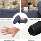 Blue Upholstered Circular Storage Ottoman With Tray