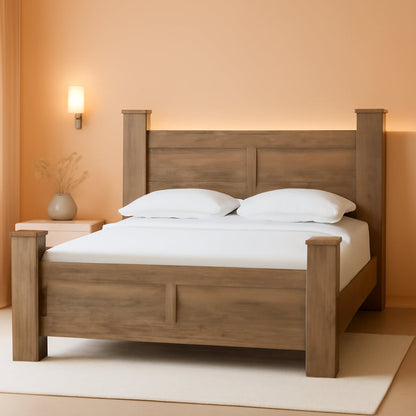Ashley Signature King Size Poster Bed Frame Hickory