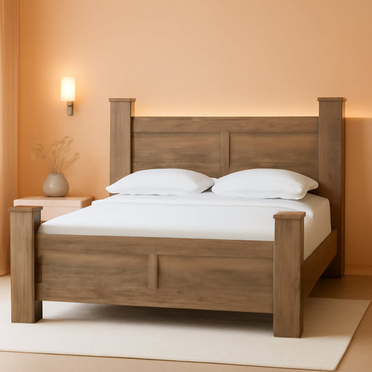 Ashley Signature King Size Poster Bed Frame Hickory