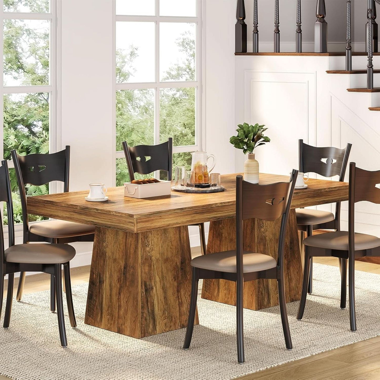 Walnut 31 5 Inch Farmhouse Dining Table For Small Spaces