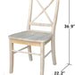 X Back Dining Chairs Set Of 2 In Unfinished Parawood