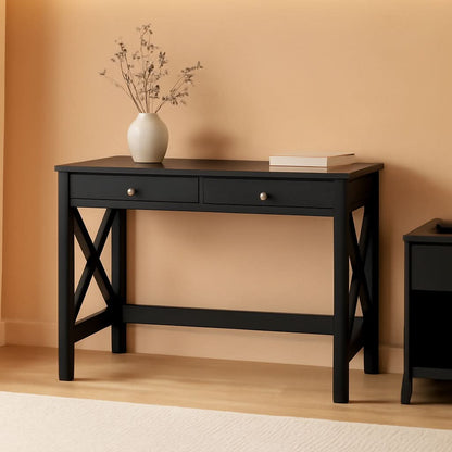 Black Home Office Desk With Drawers And Vanity Table