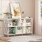 White 5 Cube Contemporary Industrial Open Bookcase