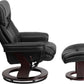Leathersoft Upholstered Recliner With Ottoman Black
