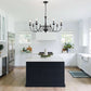 Eight Light Black Farmhouse Chandelier Ceiling Fixture