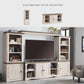 65 Inch Farmhouse TV Stand Timeless White Weathered