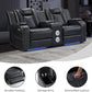 Black Luxurious Power Recliner With Center Console