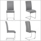 Gray PU Leather Dining Chairs For Kitchen Set Of 2