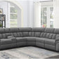 Bahrain 6 Piece Charcoal Motion Sectional Sofa Living Room