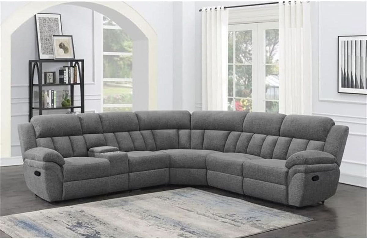 Bahrain 6 Piece Charcoal Motion Sectional Sofa Living Room