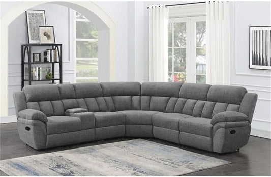Bahrain 6 Piece Charcoal Motion Sectional Sofa Living Room
