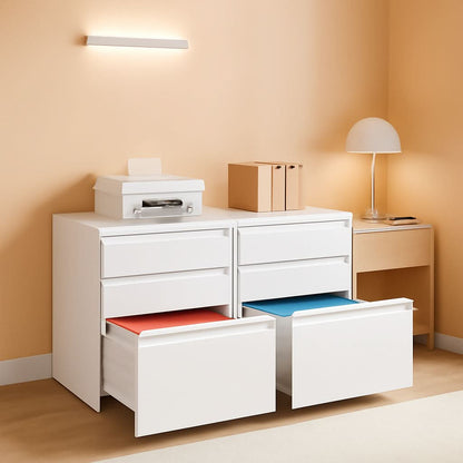 Locking 3-Drawer Rolling File Cabinet For Home Office