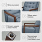 Blue Premium Genuine Leather Tufted Upholstered Chair