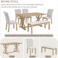 Industrial Solid Wood Rectangular Dining Table Set